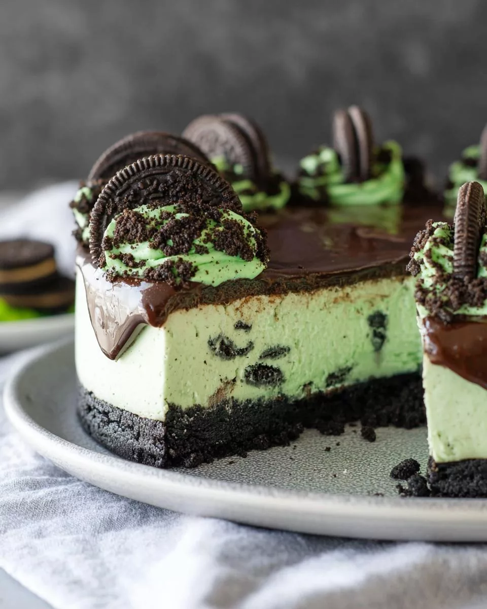 Mint Oreo Cheesecake - detail 2
