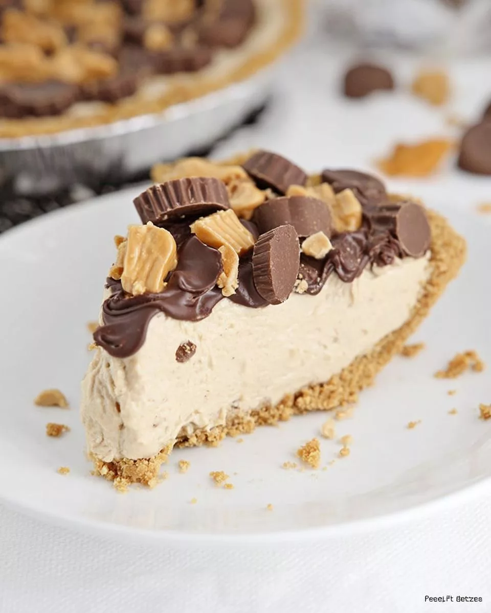 No Bake Peanut Butter Pie with Graham Cracker Crust - detail 1