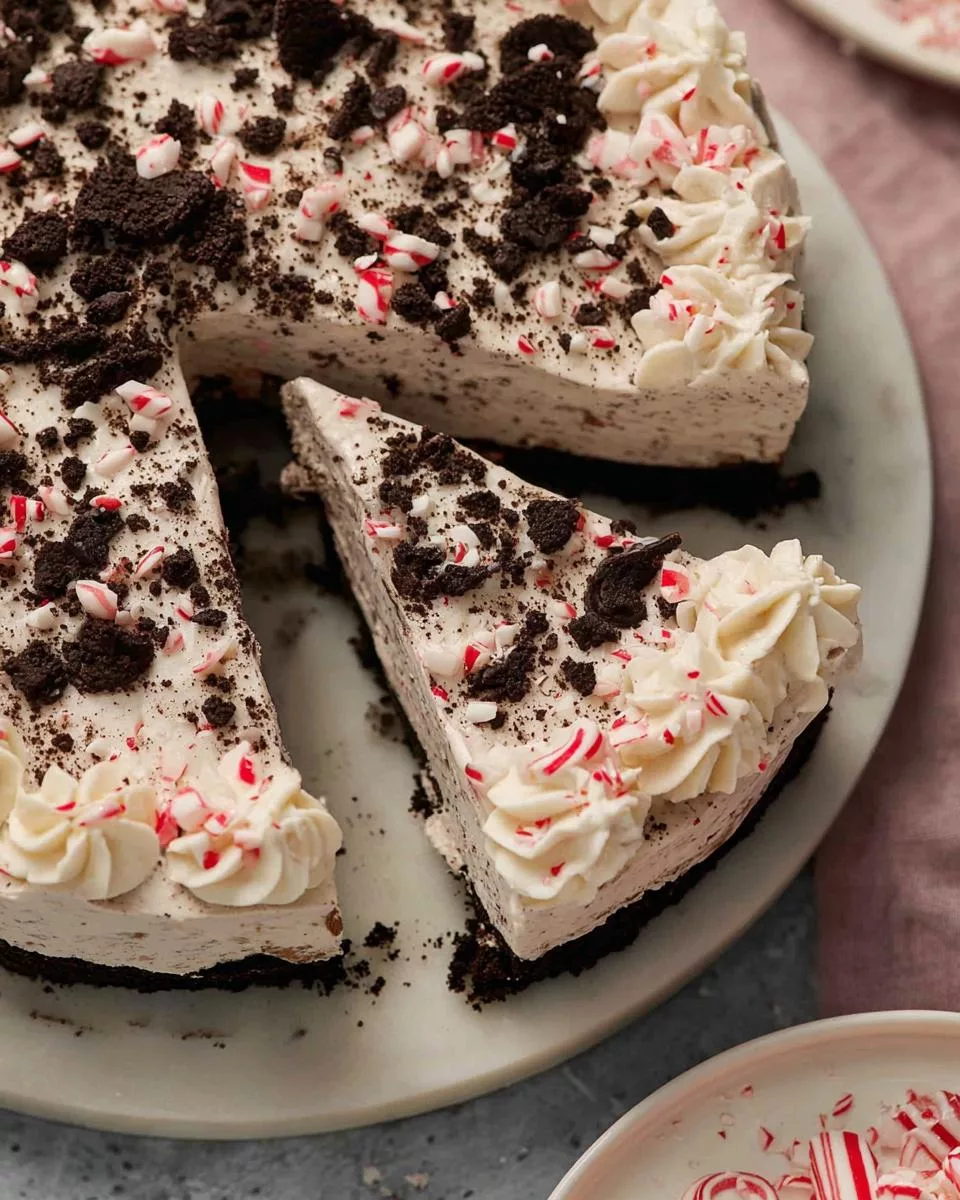 No Bake Peppermint Oreo Cheesecake - detail 1