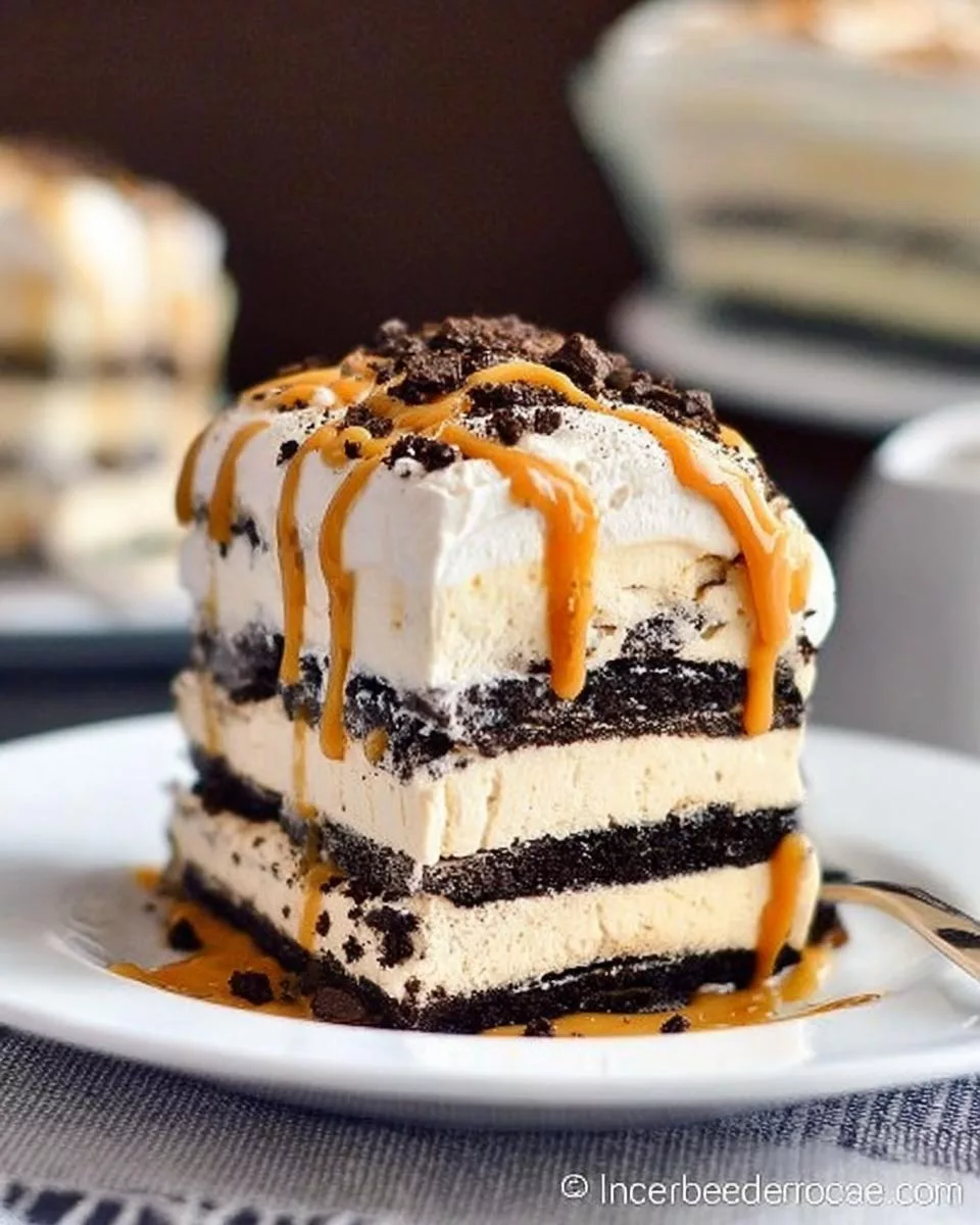Salted Caramel Oreo Icebox Cake - detail 1