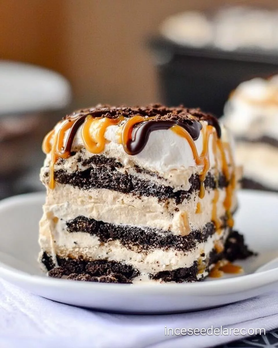 Salted Caramel Oreo Icebox Cake - detail 2