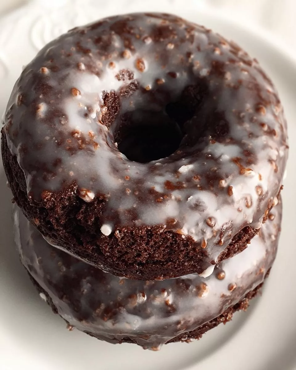 Baked Chocolate Glazed Donuts - detail 1