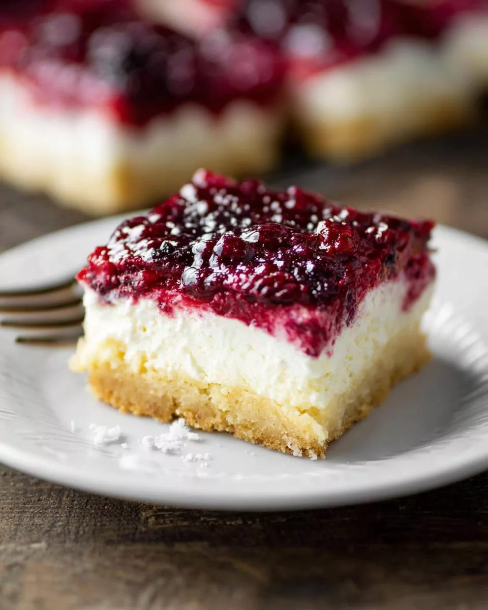 Berries and Cream Cheesecake Bars - detail 2