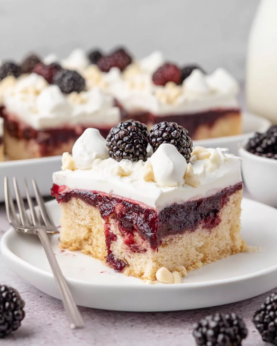 Blackberry Poke Cake - detail 1