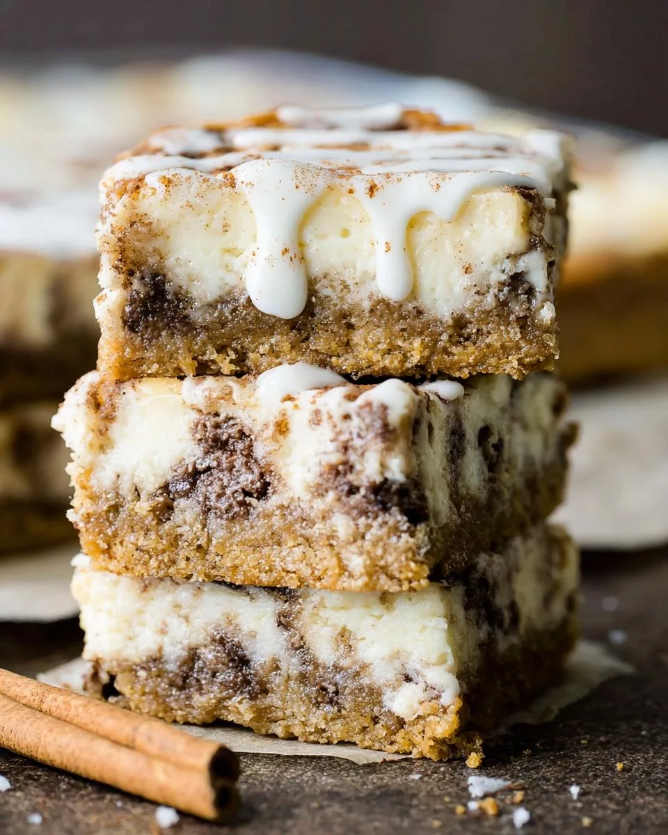 Blender Cinnamon Roll Cheesecake Bars - detail 1