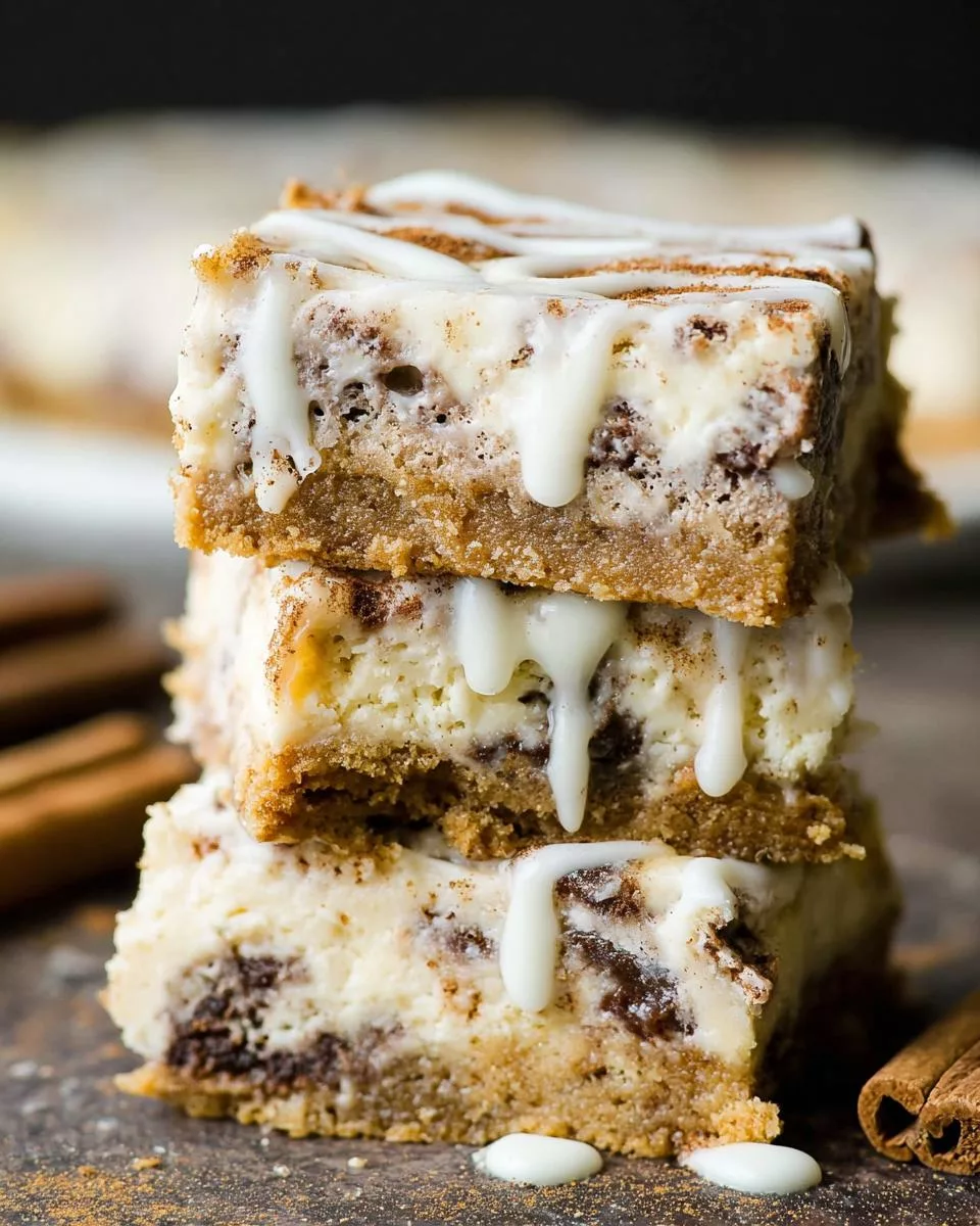Blender Cinnamon Roll Cheesecake Bars - detail 2
