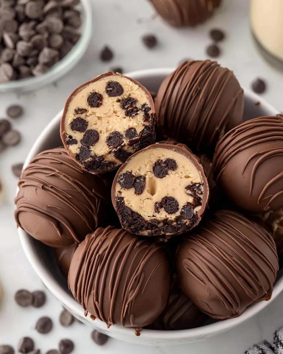 Chocolate Chip Cookie Dough Brownie Bombs - detail 1