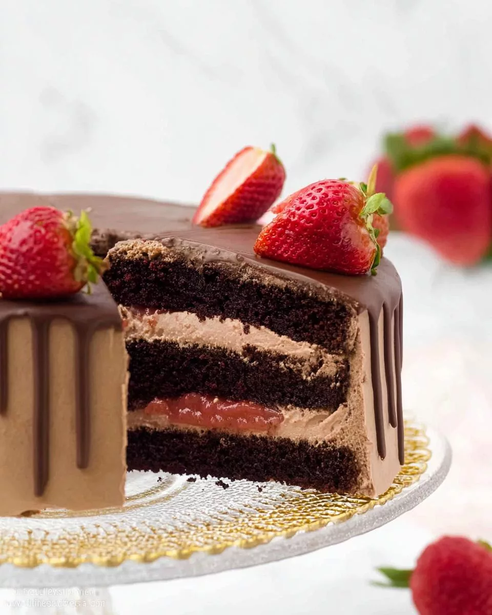 Chocolate Strawberry Cake - detail 1