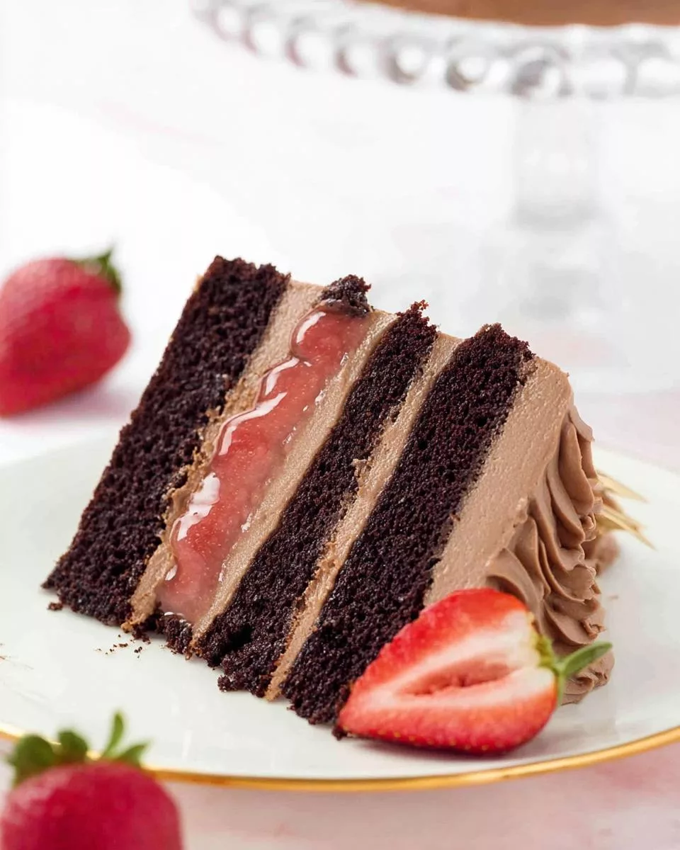 Chocolate Strawberry Cake - detail 2