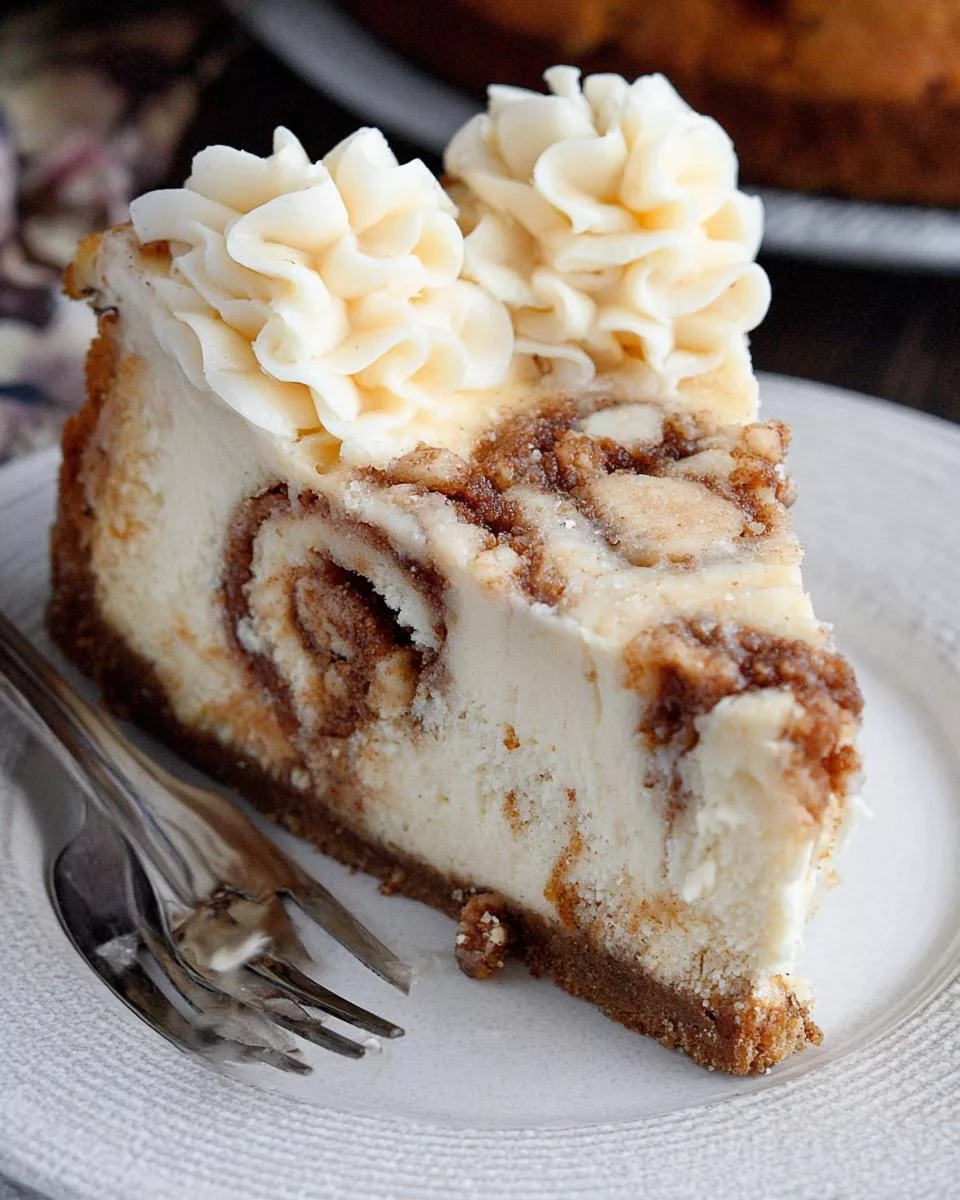 Cinnamon Roll Cheesecake - detail 1