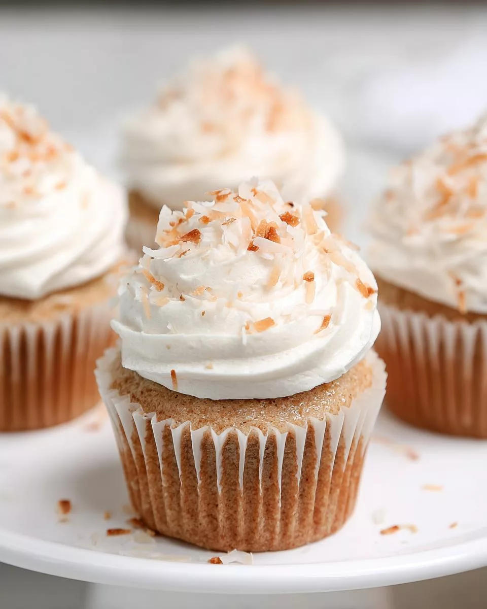 Coconut Cupcakes with Toasted Coconut Frosting - detail 1
