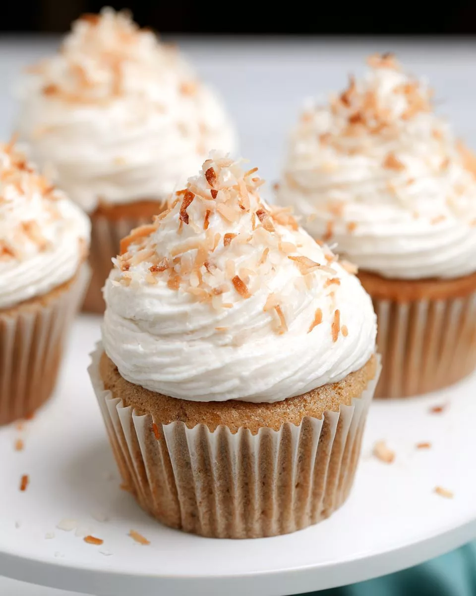 Coconut Cupcakes with Toasted Coconut Frosting - detail 2