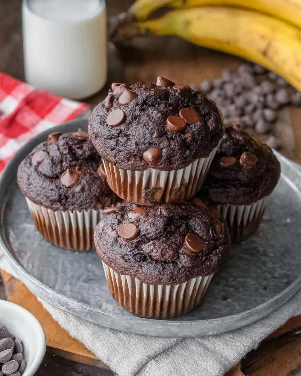 Double Chocolate Banana Muffins - detail 2