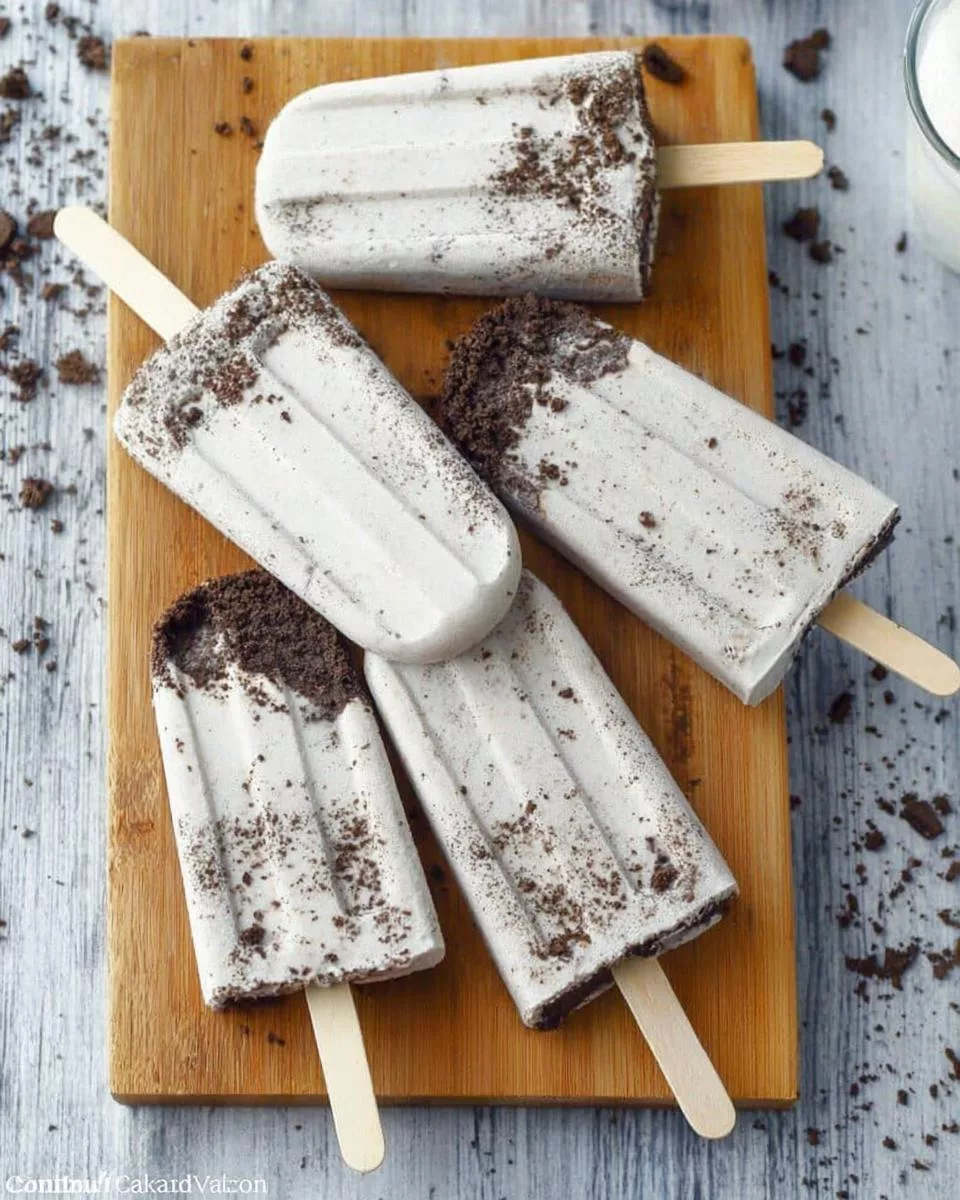 Easy Cookies and Cream popsicles - detail 2