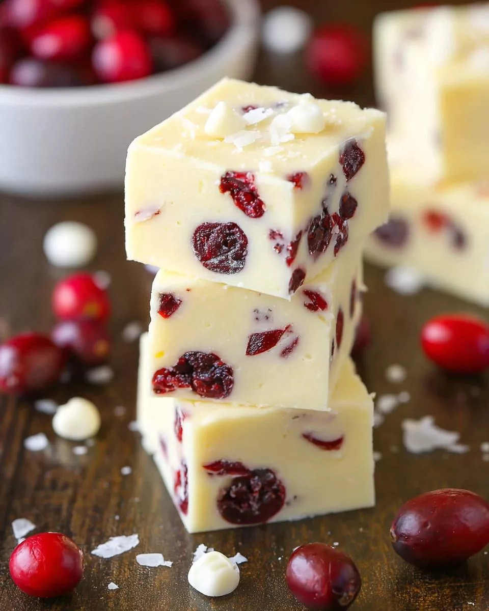 Easy White Chocolate Cranberry Fudge - detail 2