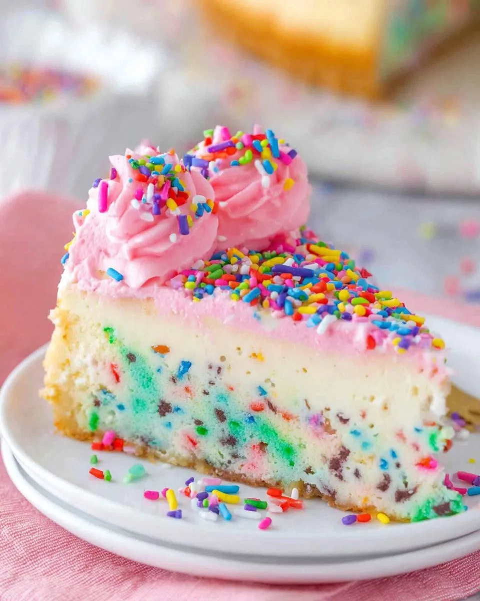 Funfetti Cheesecake with Cake Bottom - detail 1