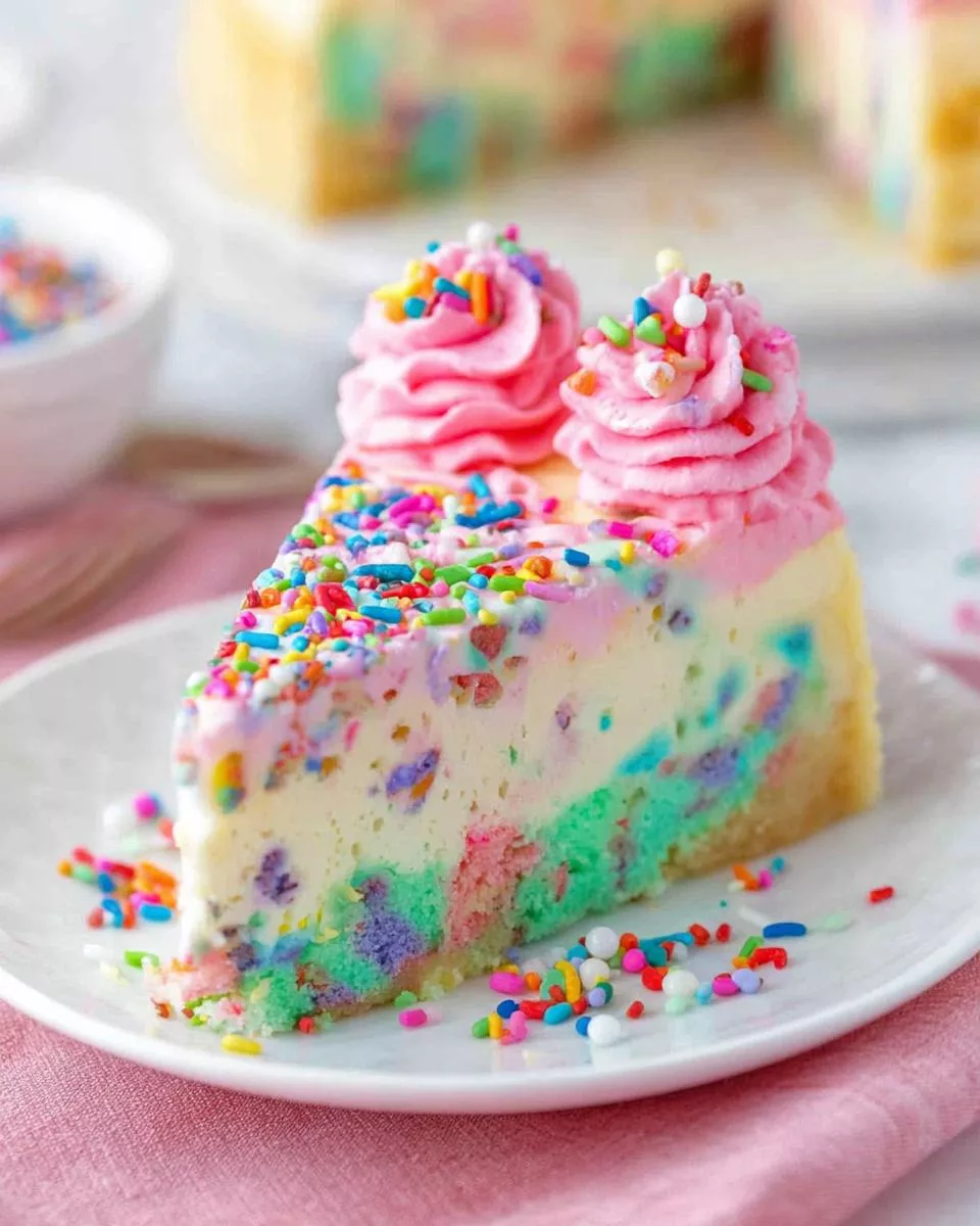 Funfetti Cheesecake with Cake Bottom - detail 2