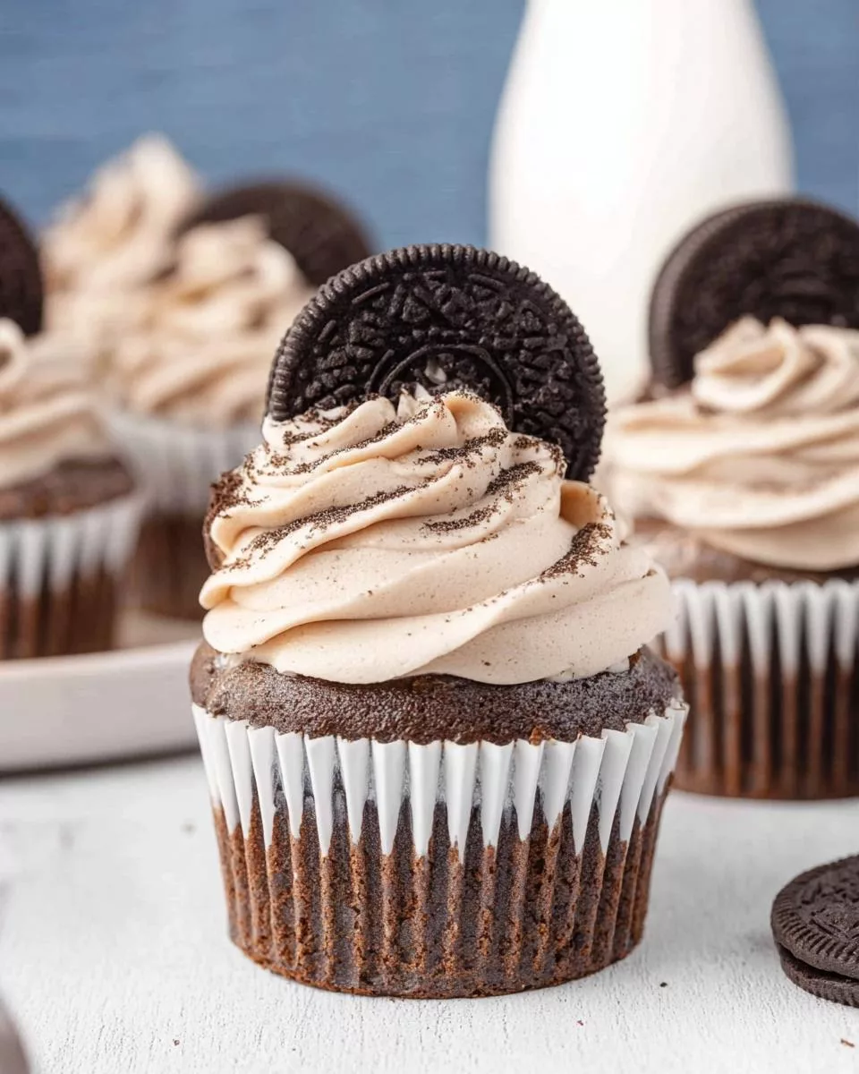 Homemade Chocolate Oreo Cupcakes - detail 2