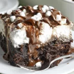 Marshmallow Chocolate Poke Cake