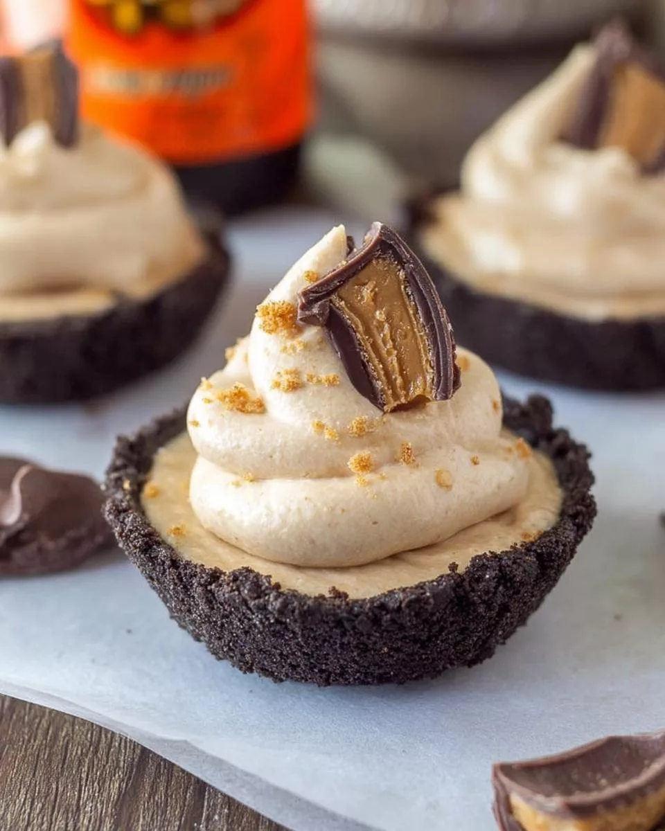 No Bake Mini Peanut Butter Cheesecakes - detail 2