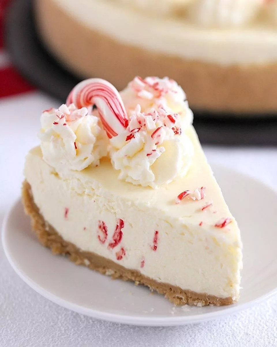 No Bake White Chocolate Peppermint Cheesecake - detail 1