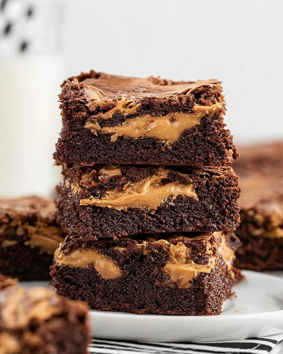 Peanut Butter Brownies {Fudgy and Chewy} - detail 1