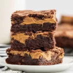 Peanut Butter Brownies {Fudgy and Chewy}