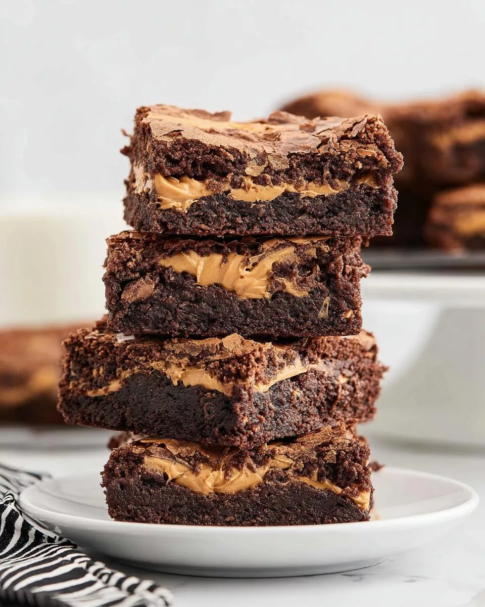 Peanut Butter Brownies {Fudgy and Chewy} - detail 2