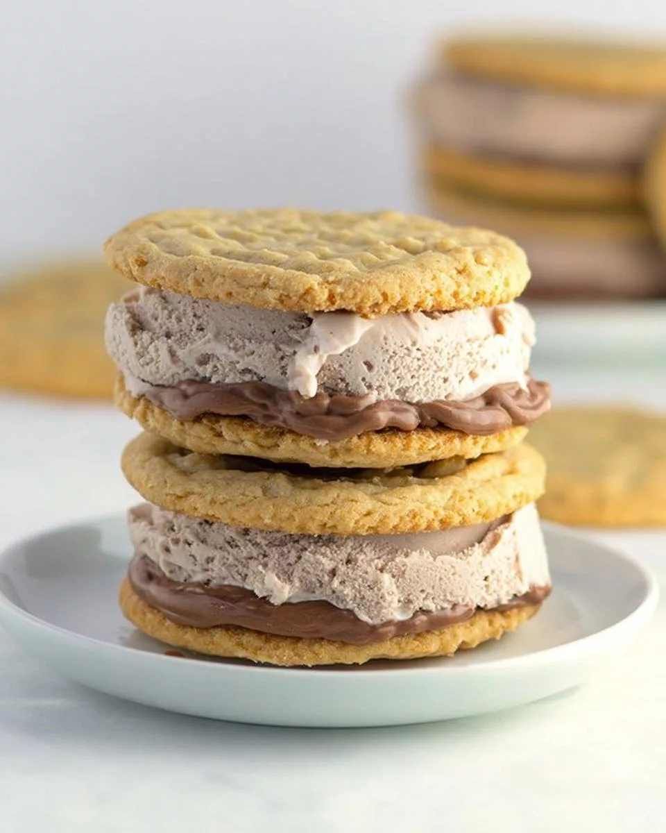 Peanut Butter Cookie Ice Cream Sandwiches - detail 2