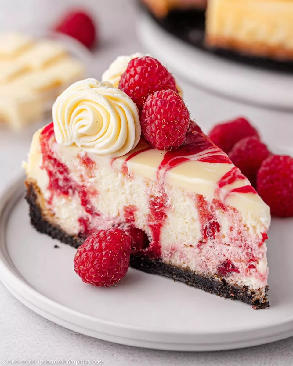 White Chocolate Raspberry Cheesecake - detail 2