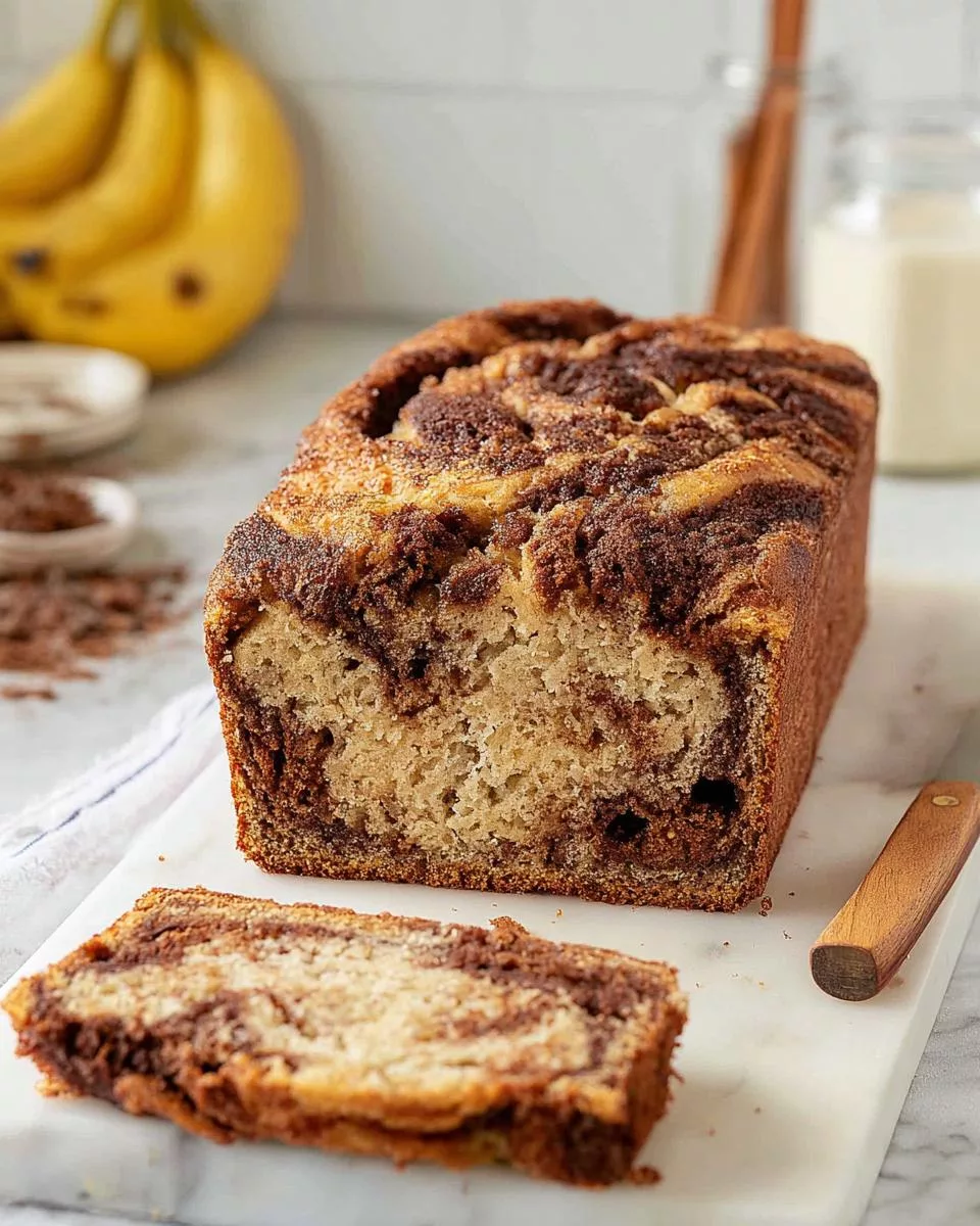 Cinnamon Swirled Banana Bread - detail 1