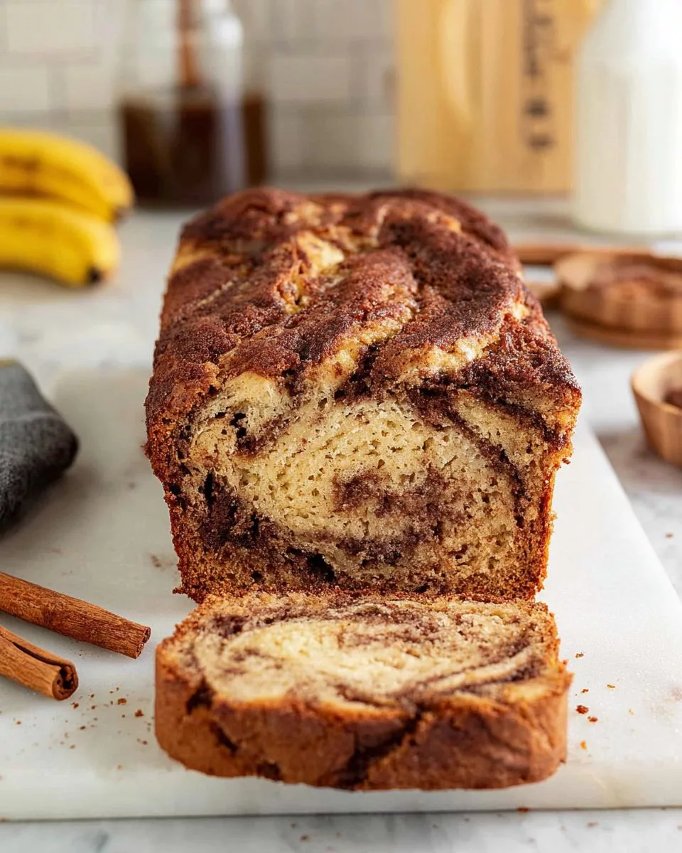 Cinnamon Swirled Banana Bread - detail 2