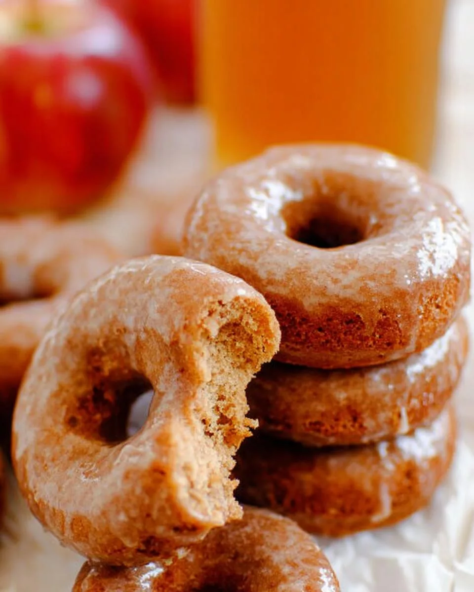 Cinnamon Vanilla Glazed Apple Cider Donuts - detail 1