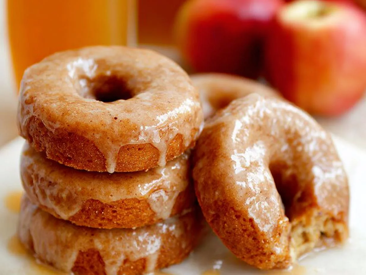 Cinnamon Vanilla Glazed Apple Cider Donuts
