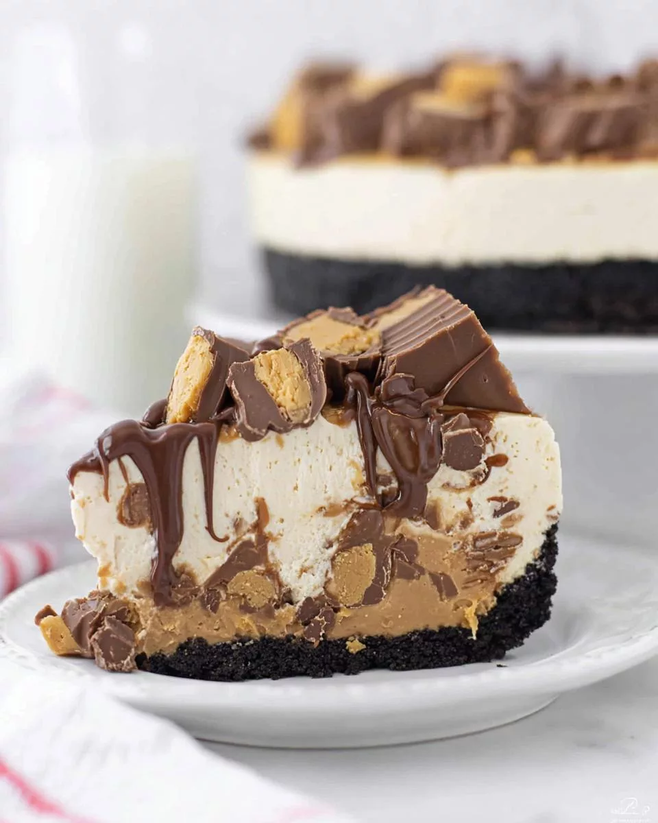 No-Bake Reese’s Peanut Butter Cup Cheesecake - detail 1