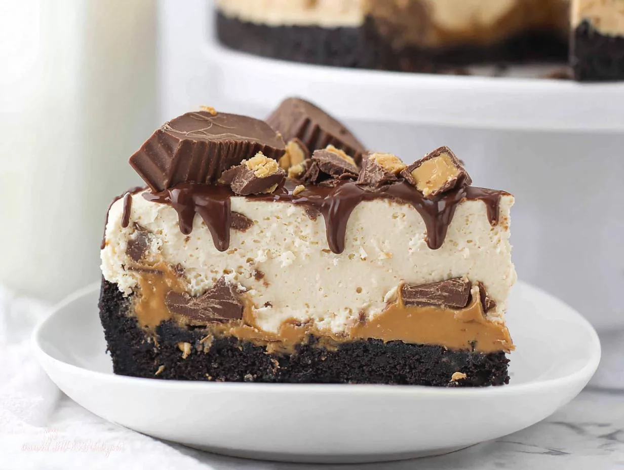 No-Bake Reese’s Peanut Butter Cup Cheesecake