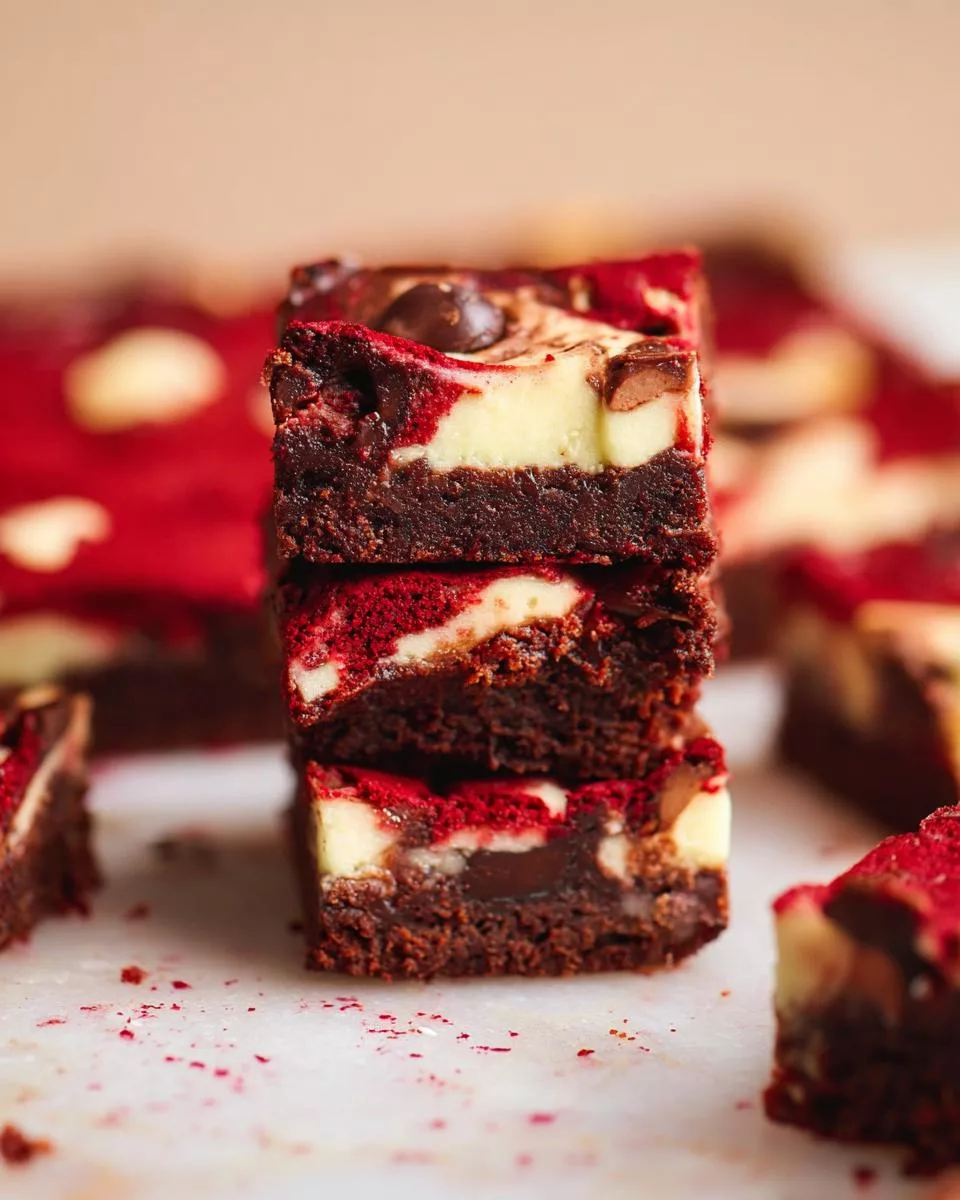 Red Velvet Chocolate Cheesecake Brownies Recipe - detail 1