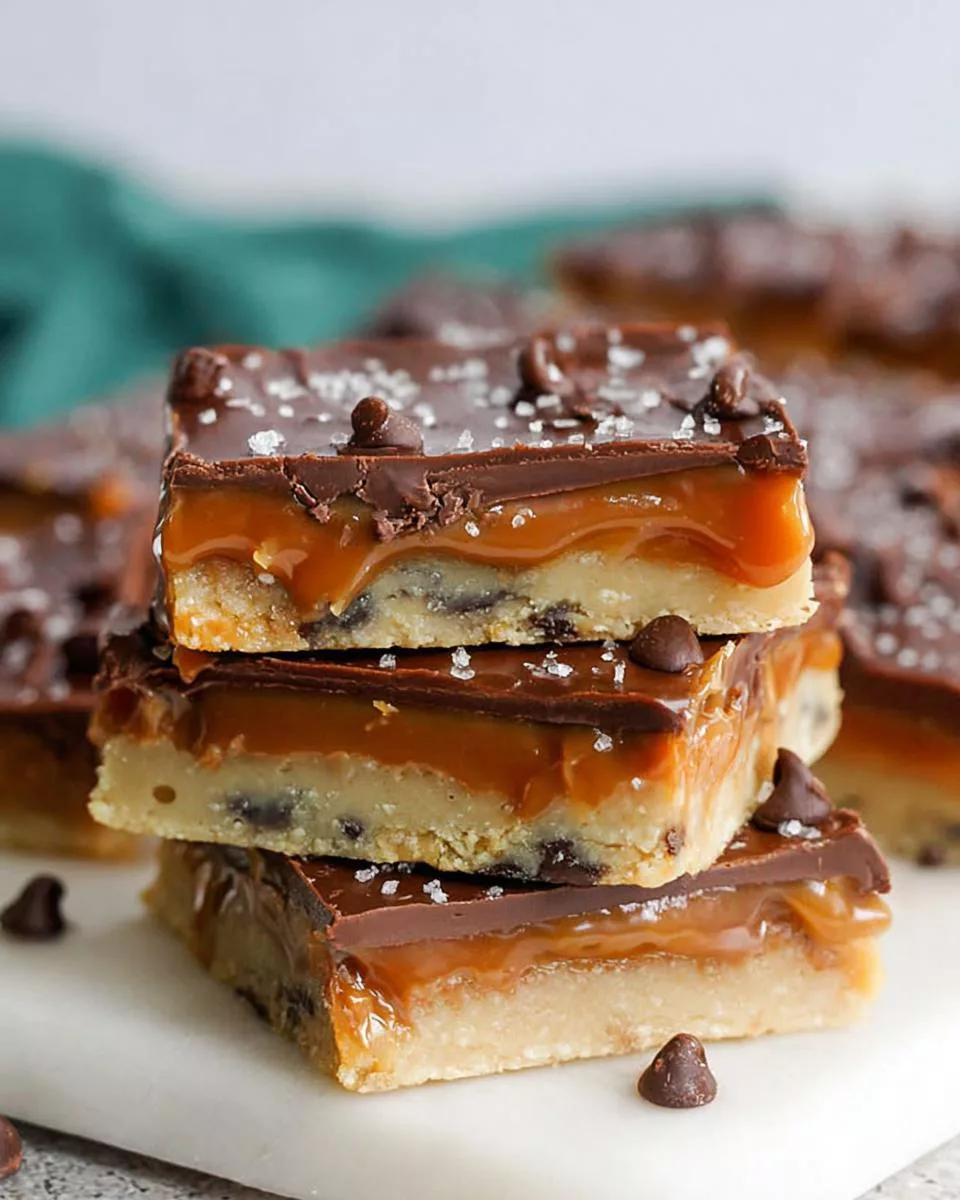 Salted Caramel Cookie Dough Billionaire Bars - detail 1