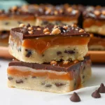 Salted Caramel Cookie Dough Billionaire Bars