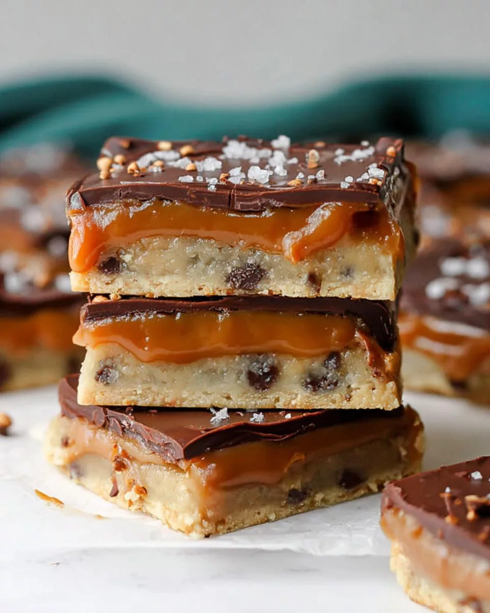 Salted Caramel Cookie Dough Billionaire Bars - detail 2