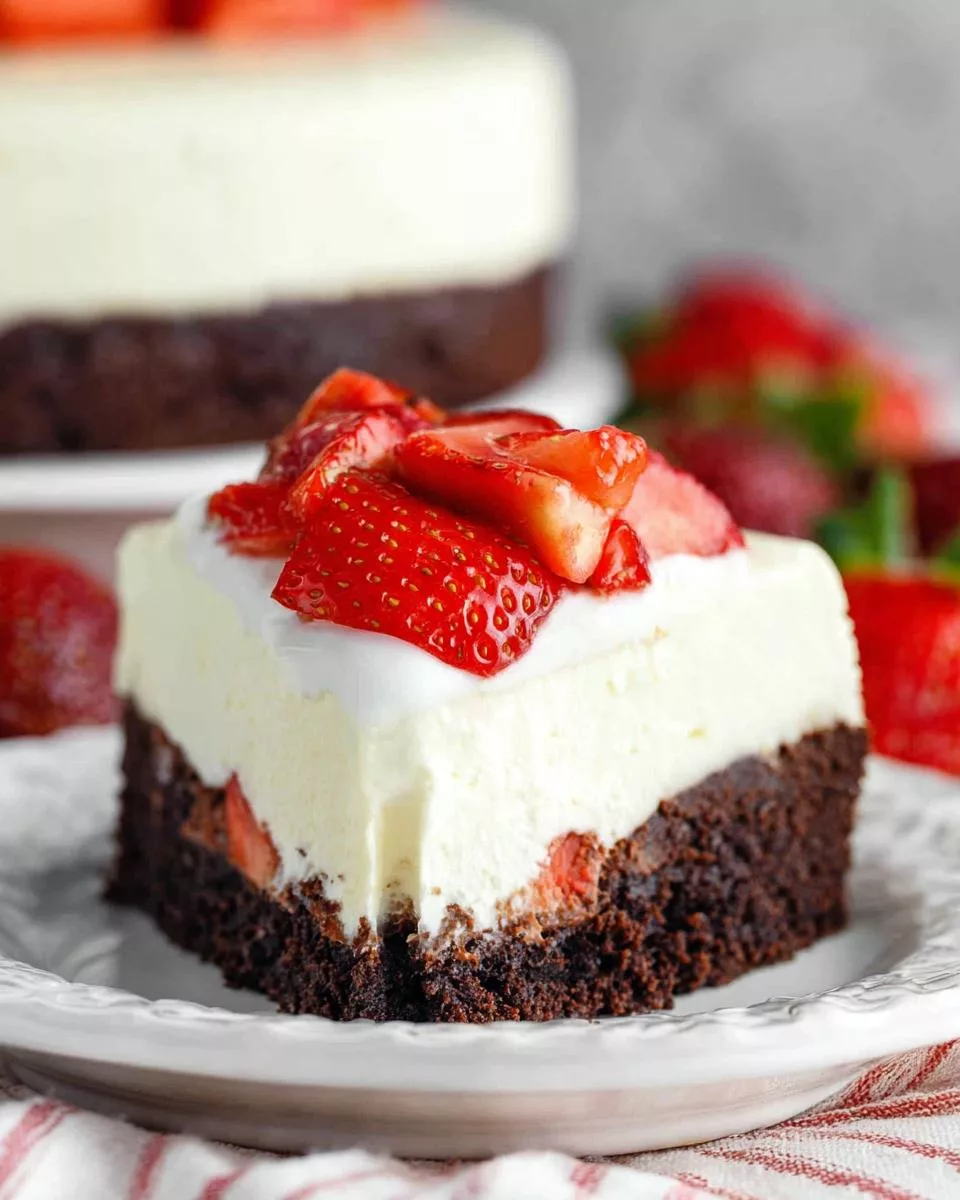 Strawberry Brownie Cheesecake - detail 2