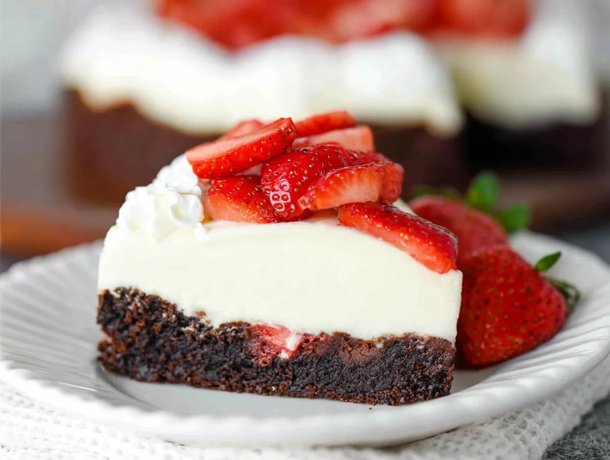 Strawberry Brownie Cheesecake